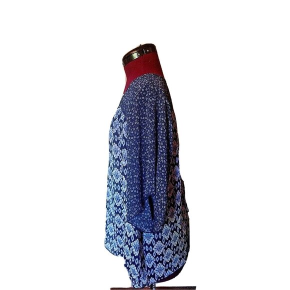 Mason + Mackenzie Blouse Multicolor Women Size Medium Semi Sheer Short S… - Picture 2 of 6